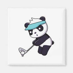 Panda Playing Golf Funny Animal Golfer Panda Bear Magnet