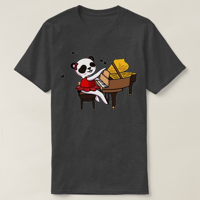 Panda Playing Piano T-Shirt (Design Front)