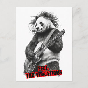 Panda plays guitar, says: Feel the vibrations on Holiday Postcard