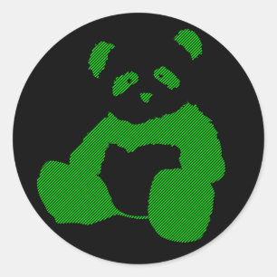 panda plush. classic round sticker