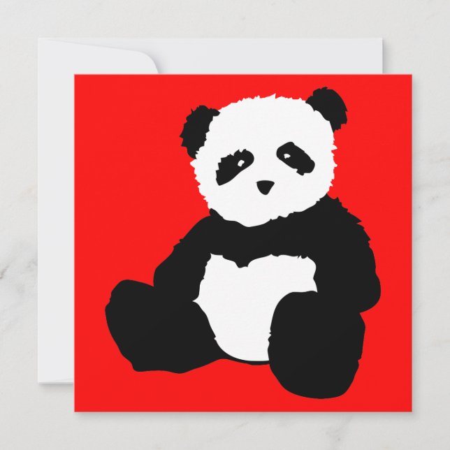 panda plush : colour customisable invitation (Front)