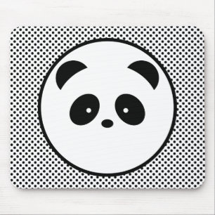 Panda polka dot mouse pad