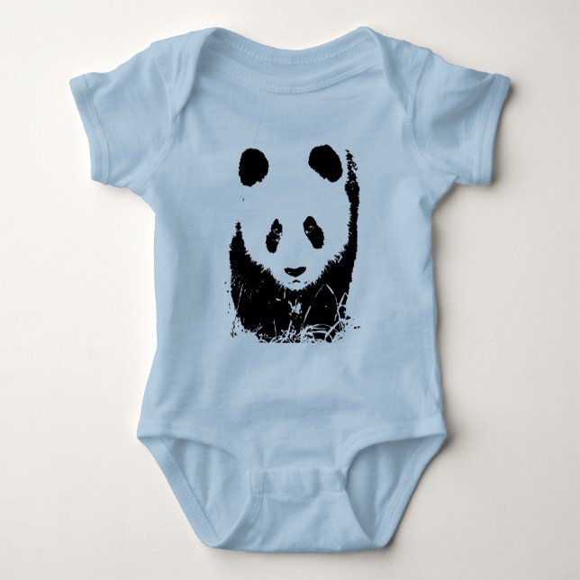 Panda Pop Art Baby Bodysuit (Front)