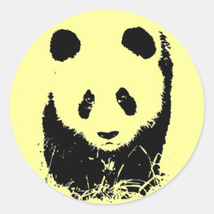 Panda Pop Art Classic Round Sticker