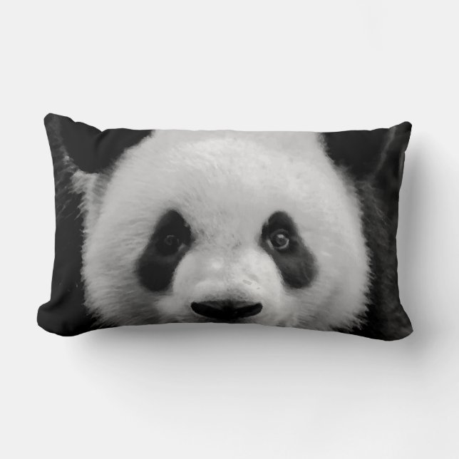 Panda Pop Art Lumbar Pillow (Front)