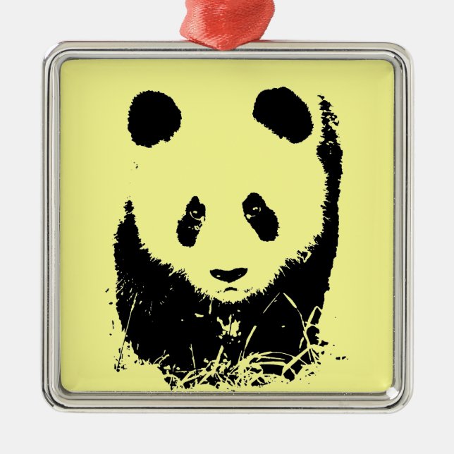 Panda Pop Art Metal Tree Decoration (Front)