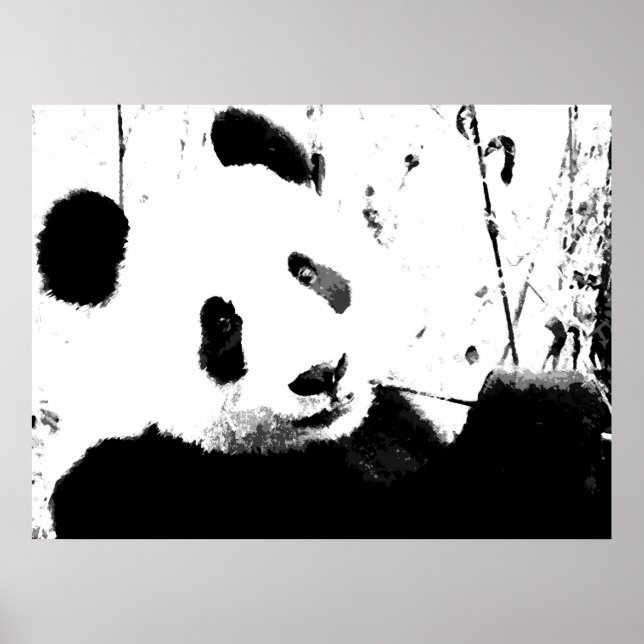 Panda Posters - Black & White Panda Face (Front)