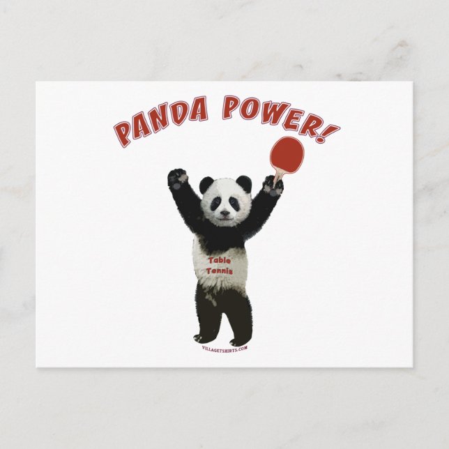 Panda Power Ping Pong Postcard (Front)