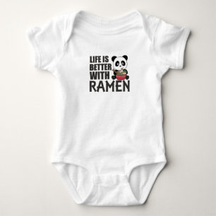 Panda Powered By Ramen Sweet Kawaii Noodles Bears Baby Bodysuit