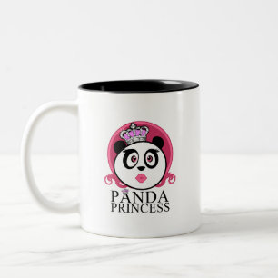 Panda Princess Cute Panda Queen Crown Two-Tone Coffee Mug