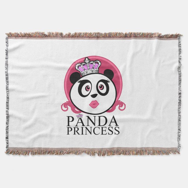 Panda Princess Cute Panda Queen Throw Blanket (Front)