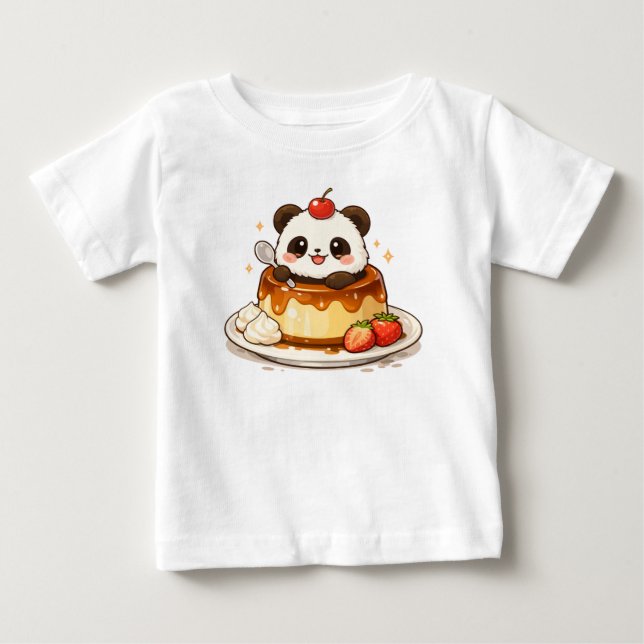 Panda Pudding Delight Baby T-Shirt (Front)