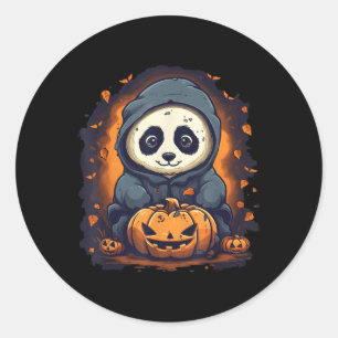 Panda Pumpkin Panda Halloween Classic Round Sticker