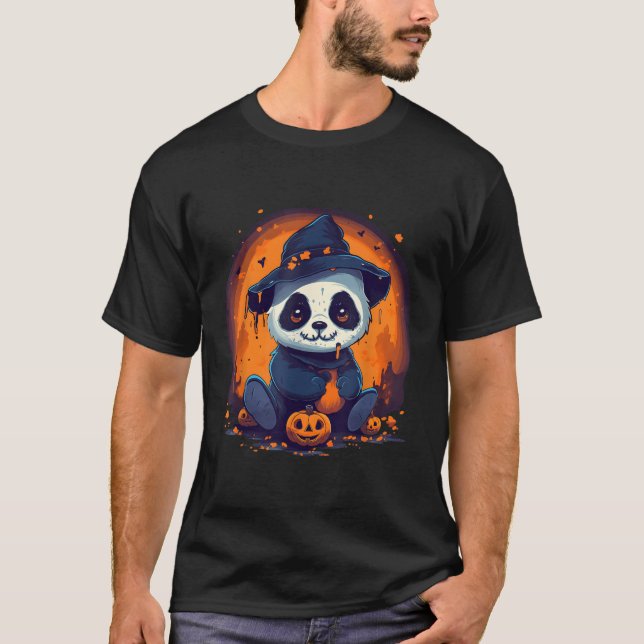 Panda Pumpkin Panda Halloween T-Shirt (Front)