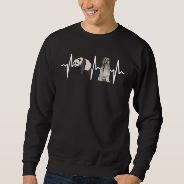 Panda Pyrenean Shepherd Heartbeat Dog Sweatshirt (Front)