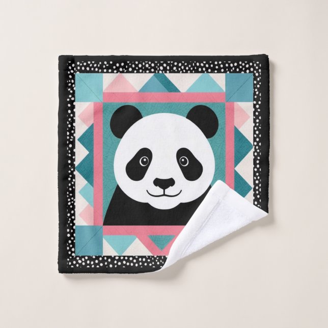 Panda Quilt Washcloth Wash Cloth (Wash Cloth)