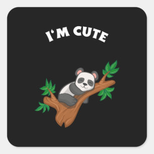 Panda Relaxing – I'm Cute Square Sticker