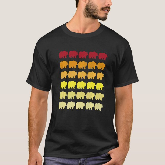 Panda Retro Animal Pattern   T-Shirt (Front)