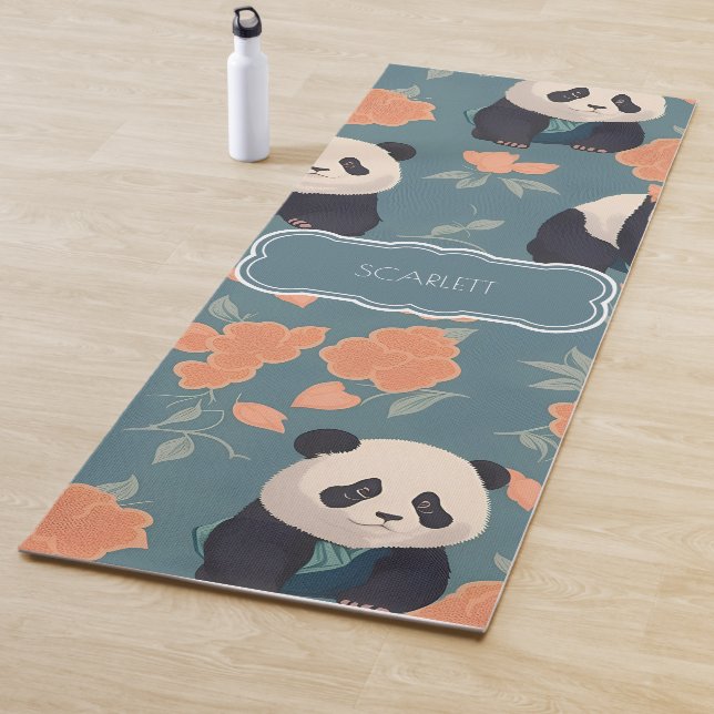 Panda Retro Colourful Personalised Pattern Yoga Mat (In Situ)