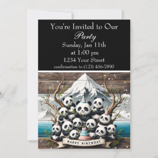 Panda-rific Birthday Bash Invitation