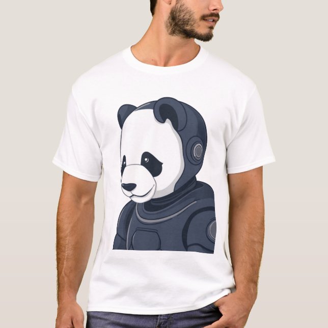 Panda Robot Illustration – Sci-Fi Graphic T-Shirt (Front)