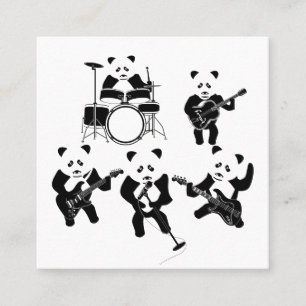 Panda Rock Band Square Business Card