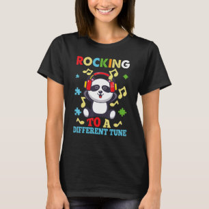 Panda Rocking To A Different Tune Autism Awareness T-Shirt
