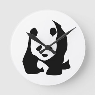 Panda Round Clock