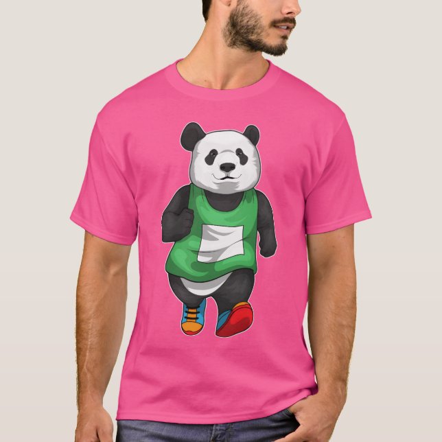 Panda Runner Running Sports retro T-Shirt (Front)