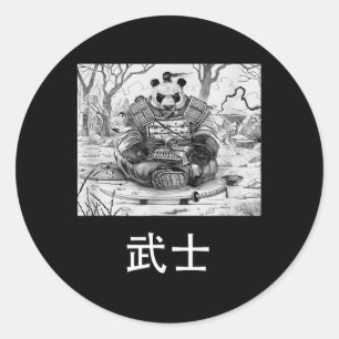 Panda Samurai Warrior Bear Classic Round Sticker