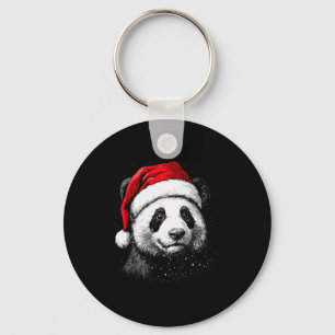 Panda Santa Hat Funny Panda Lovers Christmas Xmas Key Ring