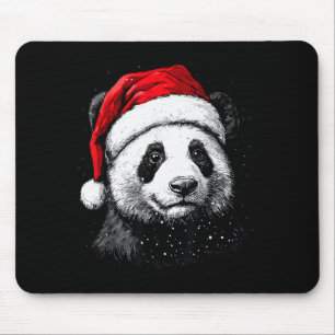 Panda Santa Hat Funny Panda Lovers Christmas Xmas  Mouse Pad