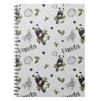 Panda Seamless Pattern Baby Blanket Notebook