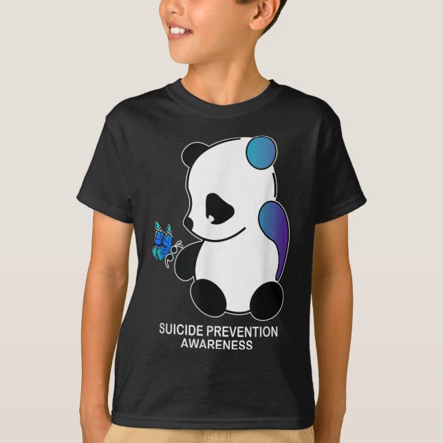Panda Semicolon Butterfly Suicide Prevention Aware T-Shirt (Front)