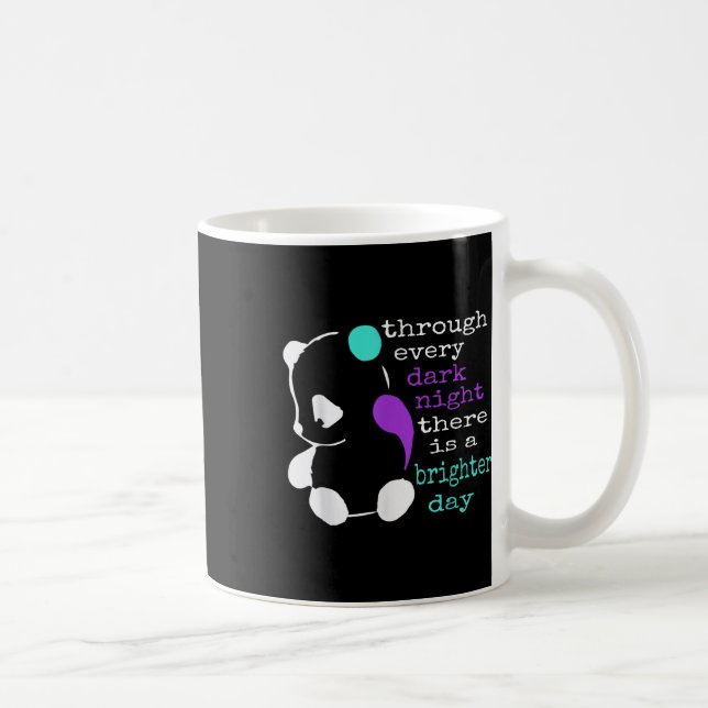 Panda Semicolon Gift Suicide Prevention Awareness  Coffee Mug (Right)