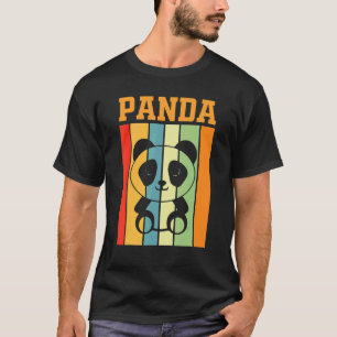 Panda Shadow Silhouette In Retro Colours T-Shirt