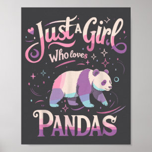 Panda Shirt Women Men Cute Funny Poster