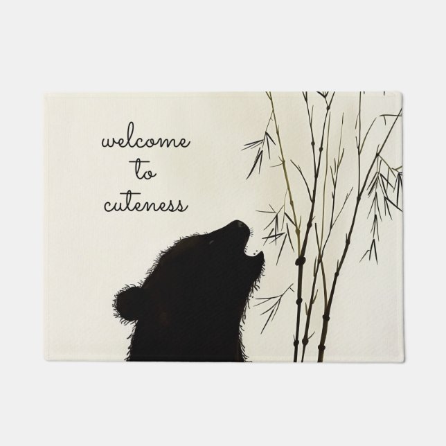 Panda Silhouette Doormat (Front)