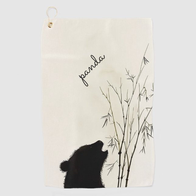Panda Silhouette Golf Towel (Front)