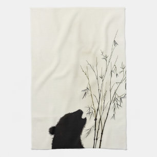 Panda Silhouette Tea Towel