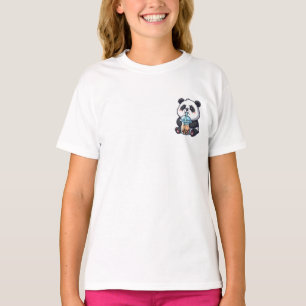 Panda Sipping Boba Tea Kids T-Shirt