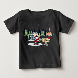 Panda Skateboarder Christmas Design Baby T-Shirt