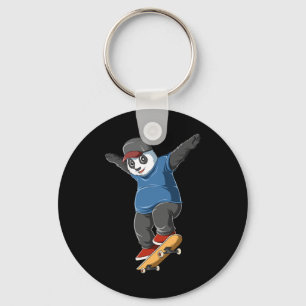 Panda Skateboarding - Funny Skater Gift Key Ring