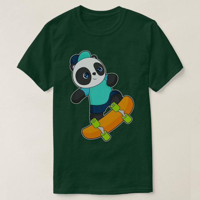 Panda Skater Skateboard 2 T-Shirt (Design Front)