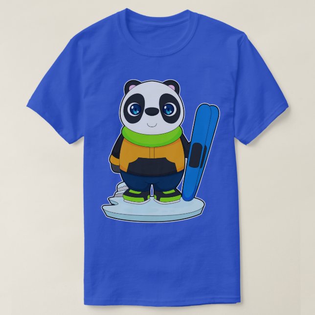 Panda Skier Ski Winter sports T-Shirt (Design Front)