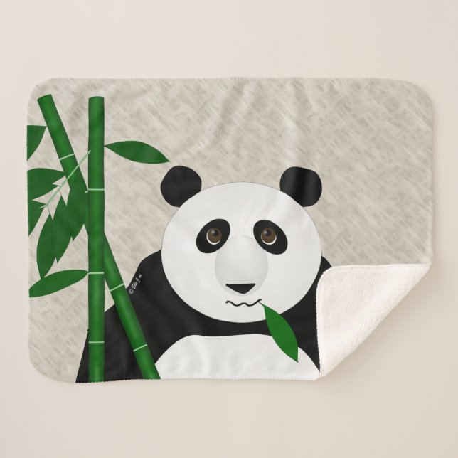 Panda Small Sherpa Blanket (Front (Horizontal))