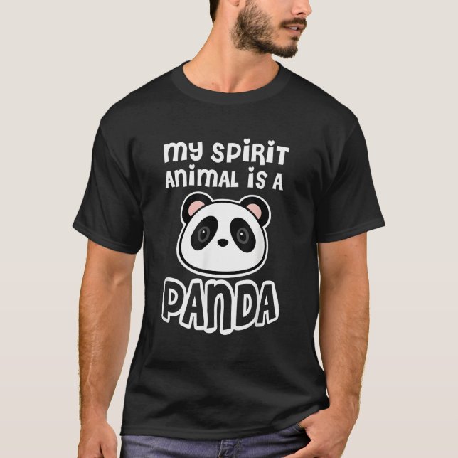 Panda Spirit Animal Pandas Love T-Shirt (Front)