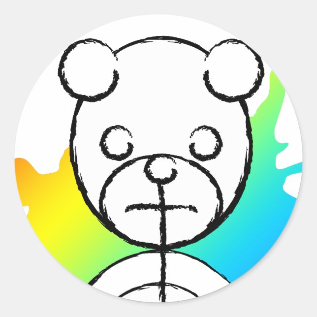 panda splatz. classic round sticker (Front)