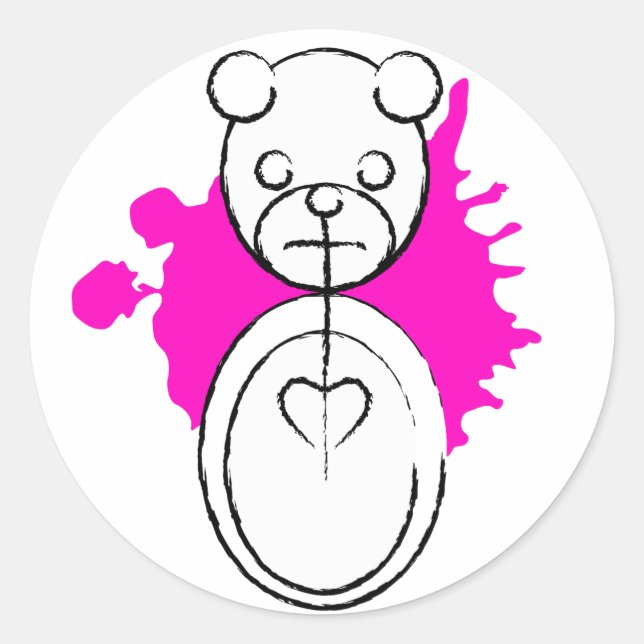 panda splatz. classic round sticker (Front)