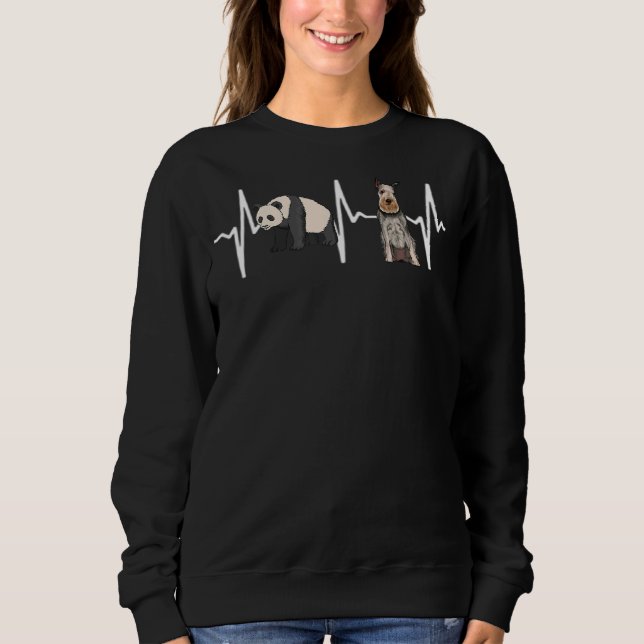 Panda Standard Schnauzer Heartbeat Dog Sweatshirt (Front)